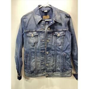 Levi’s Denim Trucker Blue Jean Jacket Women’s Junior's Medium Pit to Pit 18"